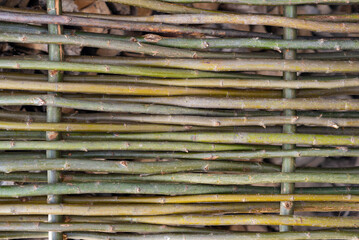 wicker green wooden fence texture