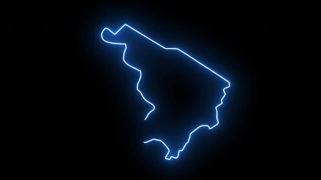 map of Matola in mozambique with glowing neon effect