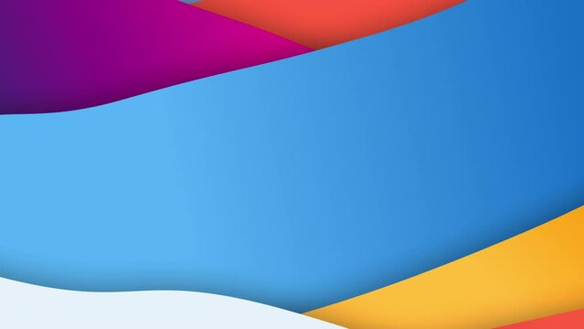 Live wallpaper animation from wavy shapes filled colorful gradient with parallax effect, 4K seamless loop abstract background
