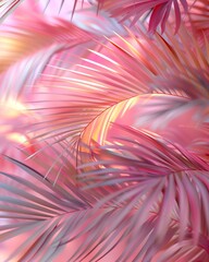 Radiant Glow Pink Palm Leaves CGI
