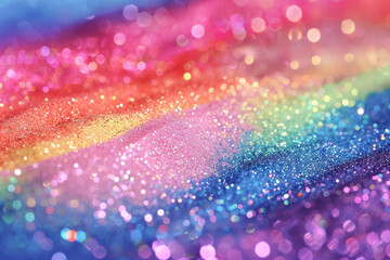 dazzling rainbow glitter background with a soft bokeh effect