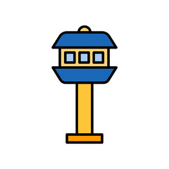 control tower. lineal color icon