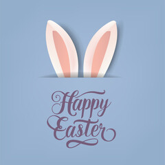 Easter Bunny Ears With Easter Postcard And Text