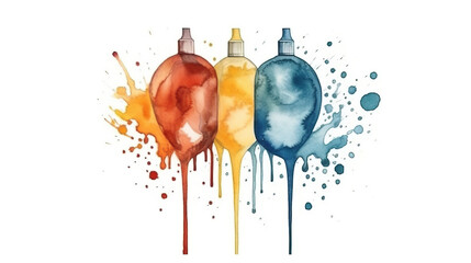 concept of Parkinson's disease day , 11 april, Alzheimer awareness day, dementia diagnosis, memory loss disorder, colorful logo of bulbs and brain ideas concept in watercolor art 