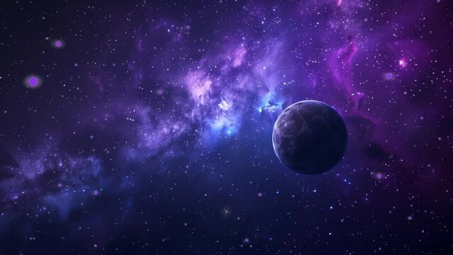 Space travel animation with planetary and starry background. seamless looping 4k time-lapse animation video background