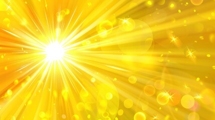 Sparkle light through the yellow, golden bubble background.