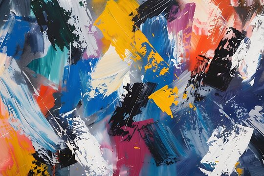 : A captivating, abstract painting that features a series of bold brushstrokes
