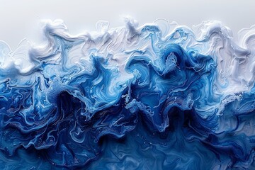 Background of wave with blue and white colors. Calming and peaceful mood