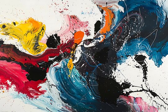 : A dynamic, abstract painting that features a series of bold brushstrokes