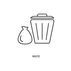 waste concept line icon. Simple element illustration. waste concept outline symbol design.