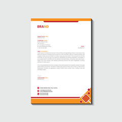 Yellow Letterhead Template for any commercial purposes