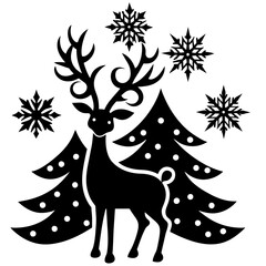 christmas tree with reindeer