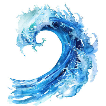 recommend clip art: Abstract watercolor water wave on transparent or white background