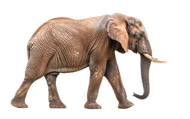 African elephant on transparent or white background