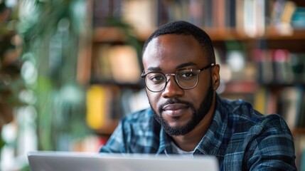 A professional attending a webinar on career transition and lifelong learning