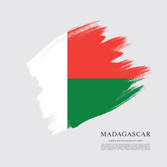 Flag of Madagascar, vector illustration 