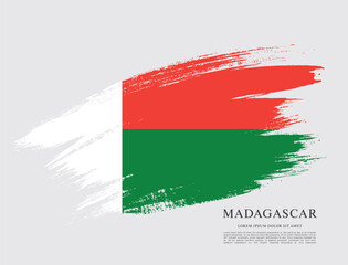 Flag of Madagascar, vector illustration 
