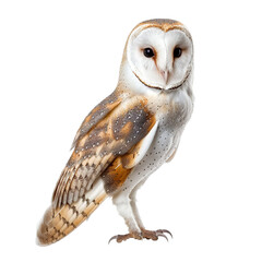 Barn owl on transparent or white background