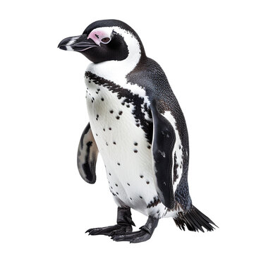 African penguin on transparent or white background