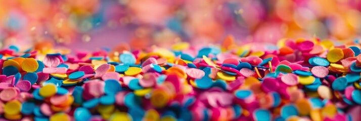 a bunch of colorful confetti is floating in the air. Generative AI