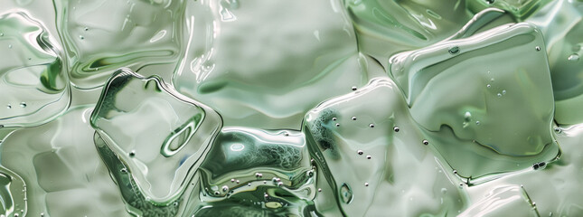 light green liquid and ice cubes, shiny light reflections,generative ai - obrazy, fototapety, plakaty