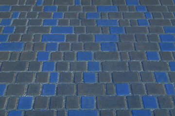 Blue Grey Paving Slab Floor Surface Street Texture City Background Tile Mosaic Urban Stone Road