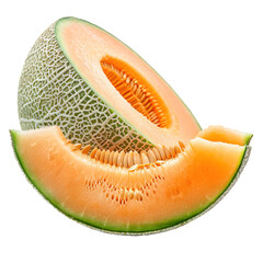 Cantaloupe melon on transparent or white background