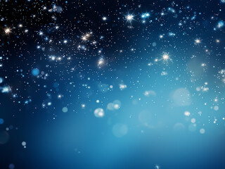 Fototapeta na wymiar Star cluster blue gleaming in the depths of space. AI Generation.