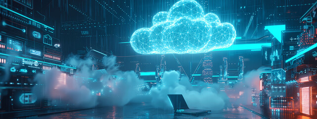 Fototapeta premium Technological Aurora: The Cloud Computing Phenomenon