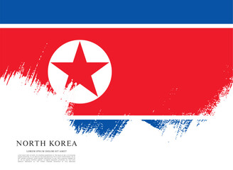 Flag of North Korea, vector illustration 