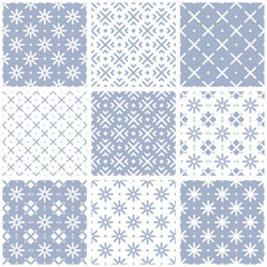 Set of Abstract Seamless Geometric Patterns.  - 771757114