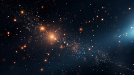 Abstract Particle Moving In The Sci-fi Space Wallpaper, Background - obrazy, fototapety, plakaty