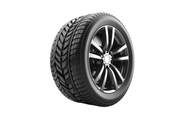 Car tire on transparent or white background