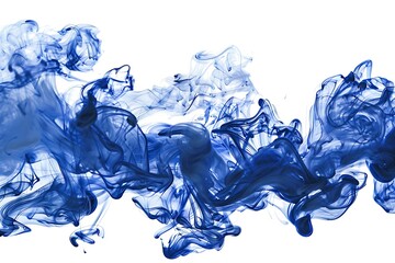Blue ink in water on a white background. Blue ink in water on a white background