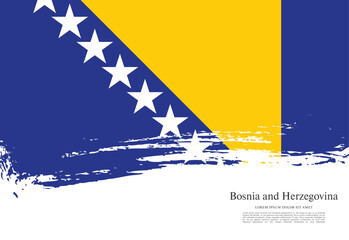 Flag of Bosnia and Herzegovina, vector illustration  - obrazy, fototapety, plakaty