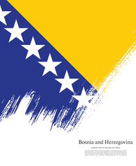 Obraz na płótnie Canvas Flag of Bosnia and Herzegovina, vector illustration 