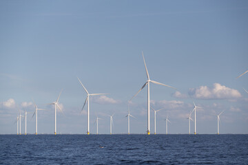 Windturbines in the water producing alternative green energy