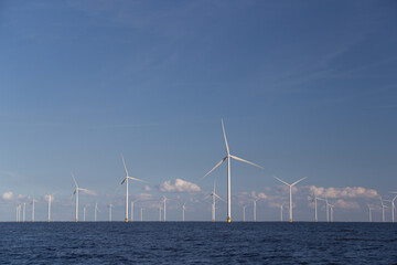 Windturbines in the water producing alternative green energy