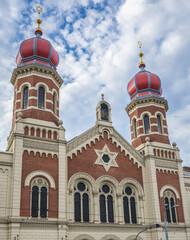 Fototapeta na wymiar Gothic style Great Synagogue in Pilsen in Pilsen city, Czech Republic