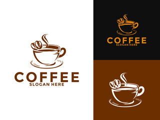Coffee Hot Drink logo vector, Cafe Logo Design Template