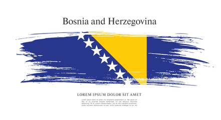 Flag of Bosnia and Herzegovina, vector illustration 
