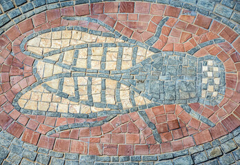 Mosaic pavement in Independence Park in Tel Aviv city, Israel