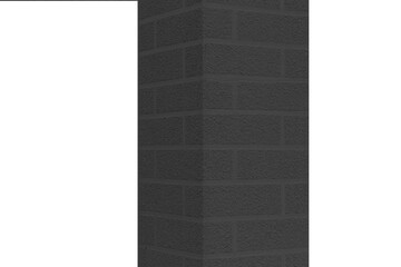 Brick dark column angle architecture abstract pattern detail element object on white background isolated