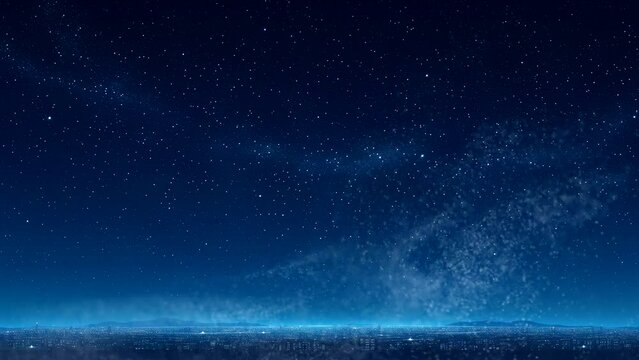 Shooting star animation on a starry night sky. seamless looping 4k time-lapse animation video background