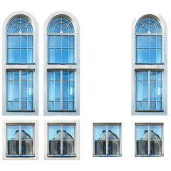 Obraz premium Real modern windows set on transparent or white background