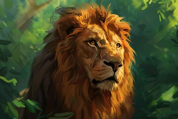 Fantasy art of a lion. Used photoshop and Intuos tablet for drawing