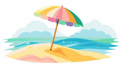 Fototapeta na wymiar Umbrella in Beach Vector Illustration - Perfect for Summer Designs