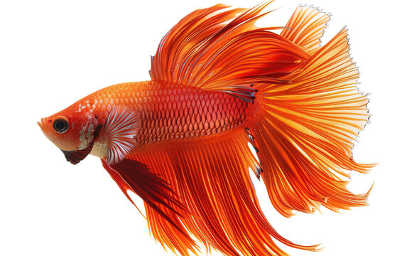 Fighting fish on transparent or white background