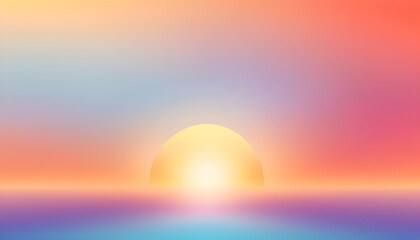 Summer gradient blurred pattern background. Vector wide horizontal abstract Sun and sunrise duotone backdrop template.