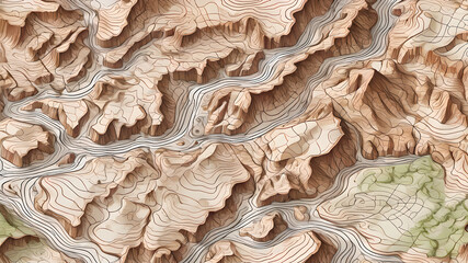 Terrain map. Contours trails, image grid geographic relief topographic contour line maps cartography texture, vector illustration